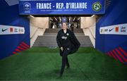 5 April 2024; Republic of Ireland assistant coach Emma Byrne before the UEFA Women's European Championship qualifying group A match between France and Republic of Ireland at Stade Saint-Symphorien in Metz, France. Photo by Stephen McCarthy/Sportsfile