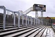 6 April 2024; A general view of the scoreboard before the Lidl LGFA National League Division 4 final match between Carlow and Limerick at St Brendan’s Park in Birr, Offaly. Photo by Ben McShane/Sportsfile