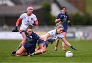 6 April 2024; Roisin Bailey of Carlow in action against Andrea O’Sullivan of Limerick during the Lidl LGFA National League Division 4 final match between Carlow and Limerick at St Brendan’s Park in Birr, Offaly. Photo by Ben McShane/Sportsfile