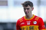 7 April 2024; Bryan McMahon of Carlow reacts after his side's defeat in the Leinster GAA Football Senior Championship Round 1 match between Wexford and Carlow at Chadwicks Wexford Park in Wexford. Photo by Tyler Miller/Sportsfile