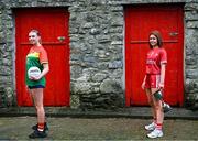 9 April 2024; Leinster LGFA Minor C finalist Brígh McEnteggart of Louth and semi-finalist Clodagh Mahon of Carlow at the Leinster LGFA Minor Captains’ evening at Dún na Sí Park in Moate, Westmeath, ahead of the upcoming 2024 Leinster LGFA Minor Championship Finals. Photo by Piaras Ó Mídheach/Sportsfile