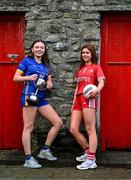 9 April 2024; Leinster LGFA Minor C finalist Brígh McEnteggart of Louth and semi-finalist Leila Shannon of Wicklow at the Leinster LGFA Minor Captains’ evening at Dún na Sí Park in Moate, Westmeath, ahead of the upcoming 2024 Leinster LGFA Minor Championship Finals. Photo by Piaras Ó Mídheach/Sportsfile