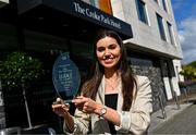 9 April 2024; Kildare’s Ellie O’Toole is pictured with The Croke Park Hotel/LGFA Player of the Month award for March 2024, at The Croke Park Hotel in Jones Road, Dublin. A newcomer to the Kildare panel in 2024, Ellie was a stand-out player for the Lilywhites in their Lidl NFL Division 2 outings against Laois and Tyrone in March. Kildare were crowned 2024 Lidl NFL Division 2 champions at Croke Park last Sunday, with Ellie coming off the bench in the second half to play a key role. Photo by Tyler Miller/Sportsfile