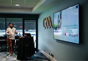 10 April 2024; Ernest Kovacs of the ACCESS Project speaks during the Activating The Sport Sector For Sustainability ACCESS GAA Multiplier Event at Croke Park in Dublin. Photo by Harry Murphy/Sportsfile