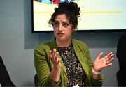 10 April 2024; TASC researcher and community engagement coordinator Roisin Greaney speaks during the Activating The Sport Sector For Sustainability ACCESS GAA Multiplier Event at Croke Park in Dublin. Photo by Harry Murphy/Sportsfile