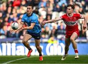 31 March 2024; Con O'Callaghan of Dublin in action against Eoin McEvoy of Derry during the Allianz Football League Division 1 Final match between Dublin and Derry at Croke Park in Dublin. Photo by Piaras Ó Mídheach/Sportsfile