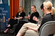 19 April 2024; OFI President and Swim Ireland Chief Executive Sarah Keane speaking in a panel discussion during the Professional Women in Sport, Exercise, Physical Activity and Health network event at the Farnham Estate in Cavan. Photo by Sam Barnes/Sportsfile