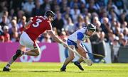 21 April 2024; Kevin Mahony of Waterford in action against Damien Cahalane of Cork during the Munster GAA Hurling Senior Championship Round 1 match between Waterford and Cork at Walsh Park in Waterford. Photo by Brendan Moran/Sportsfile