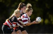 14 September 2013; Anna Doyle, Tullow RFC, is tackled by Erin McConnell and Ava Doyle, Wicklow RFC, during the South East Underage Blitz. Wexford Wanderers RFC, Wexford. Picture credit: Matt Browne / SPORTSFILE