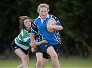 14 September 2013; Caitlin O'Grady, Wexford Vixens RFC, is tackled by Roisin Hayes, Gorey RFC, during the South East Underage Blitz. Wexford Wanderers RFC, Wexford. Picture credit: Matt Browne / SPORTSFILE