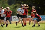 14 September 2013; Cora Cousins, Wexford Vixens RFC, in action against New Ross RFC during the South East Underage Blitz. Wexford Wanderers RFC, Wexford. Picture credit: Matt Browne / SPORTSFILE