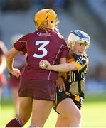 15 September 2013; Shelly Farrell, Kilkenny, in action against Sarah Dervan, Galway. Liberty Insurance All-Ireland Senior Camogie Championship Final, Galway v Kilkenny, Croke park, Dublin. Photo by Sportsfile