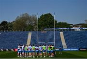 10 May 2024; Leinster players huddle during a Leinster Rugby captain's run at the RDS Arena in Dublin. Photo by Harry Murphy/Sportsfile