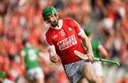 11 May 2024; Seamus Harnedy of Cork celebrates after scoring his side's first goal during the Munster GAA Hurling Senior Championship Round 3 match between Cork and Limerick at SuperValu Páirc Ui Chaoimh in Cork. Photo by Daire Brennan/Sportsfile