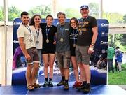 11 May 2024; Prize-giving ceremony for the K2 Mixed class after The 63rd International Liffey Descent at Garda Boat Club in Dublin. Photo by Seb Daly/Sportsfile