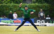 12 May 2024; Harry Tector of Ireland fields the ball during match two of the Floki Men's T20 International Series between Ireland and Pakistan at Castle Avenue Cricket Ground in Dublin. Photo by Seb Daly/Sportsfile