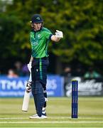 12 May 2024; Harry Tector of Ireland during match two of the Floki Men's T20 International Series between Ireland and Pakistan at Castle Avenue Cricket Ground in Dublin. Photo by Seb Daly/Sportsfile