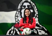 14 May 2024; Mira Natour during a photocall ahead of the International Solidarity Match between Bohemians women's team and Palestine women's team to be played on Wednesday, May 15, at Dalymount Park in Dublin. Photo by Stephen McCarthy/Sportsfile