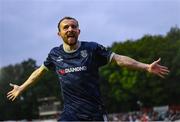 17 May 2024; Paul McMullan of Derry City celebrates after scoring his side's first goal during the SSE Airtricity Men's Premier Division match between St Patrick's Athletic and Derry City at Richmond Park in Dublin. Photo by Stephen McCarthy/Sportsfile