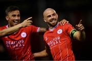 17 May 2024; Mark Coyle, right, and John O'Sullivan of Shelbourne after the SSE Airtricity Men's Premier Division match between Shelbourne and Waterford at Tolka Park in Dublin. Photo by David Fitzgerald/Sportsfile