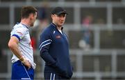 18 May 2024; Monaghan manager Vinny Corey, right, and Conor McManus after the GAA Football All-Ireland Senior Championship Round 1 match between Kerry and Monaghan at Fitzgerald Stadium in Killarney, Kerry. Photo by Brendan Moran/Sportsfile