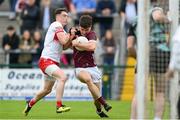 18 May 2024; Seán Kelly of Galway is tackled by Gareth McKinless of Derry during the GAA Football All-Ireland Senior Championship Round 1 match between Galway and Derry at Pearse Stadium in Galway. Photo by Stephen McCarthy/Sportsfile