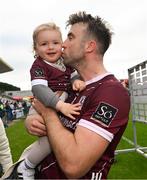 18 May 2024; Paul Conroy of Galway with his year-and-a-half old son Páidí following the GAA Football All-Ireland Senior Championship Round 1 match between Galway and Derry at Pearse Stadium in Galway. Photo by Stephen McCarthy/Sportsfile