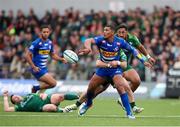 18 May 2024; Damian Willemse of DHL Stormers is tackled by Bundee Aki of Connacht during the United Rugby Championship match between Connacht and DHL Stormers at The Sportsground in Galway. Photo by Michael P Ryan/Sportsfile