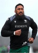 18 May 2024; Bundee Aki of Connacht before the United Rugby Championship match between Connacht and DHL Stormers at The Sportsground in Galway. Photo by Michael P Ryan/Sportsfile