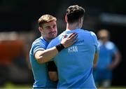 20 May 2024; Garry Ringrose and James Ryan during a Leinster Rugby squad training session at UCD in Dublin. Photo by Harry Murphy/Sportsfile