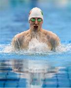 23 May 2024; Adam Manley of Larne Swimming Club competes in the Men's 100m Breaststroke Finals during day two of the Ireland Olympic Swimming Trials at the National Aquatic Centre on the Sport Ireland Campus in Dublin. Photo by Shauna Clinton/Sportsfile
