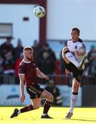 24 May 2024; John Mountney of Dundalk in action against Aodh Dervin of Galway United during the SSE Airtricity Men's Premier Division match between Galway United and Dundalk at Eamonn Deacy Park in Galway. Photo by Michael P Ryan/Sportsfile