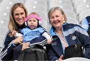 25 May 2024; Kate Craven, left, with Cheryl Laird, and Fiadh Craven age 7 months, from Freemantle Australia before the GAA Football All-Ireland Senior Championship Round 1 match between Dublin and Roscommon at Croke Park in Dublin. Photo by Stephen Marken/Sportsfile