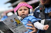 25 May 2024; Kate Craven, age 7 months, from Freemantle, Australia before the GAA Football All-Ireland Senior Championship Round 1 match between Dublin and Roscommon at Croke Park in Dublin. Photo by Stephen Marken/Sportsfile