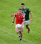 25 May 2024; Sam Mulroy of Louth in action against Ciarán Caulfield of Meath during the GAA Football All-Ireland Senior Championship Round 1 match between Louth and Meath at Grattan Park in Inniskeen, Monaghan. Photo by Daire Brennan/Sportsfile