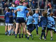 26 May 2024; Ronan Hayes, left, and Colin Currie of Dublin celebrate after the Leinster GAA Hurling Senior Championship Round 5 match between Galway and Dublin at Pearse Stadium in Galway. Photo by Daire Brennan/Sportsfile