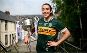28 May 2024; Pictured at the launch of the 2024 TG4 All-Ireland Ladies Football Championships in Dublin, is Aishling O'Connell of Kerry. All roads lead to Croke Park for the 2024 TG4 All-Ireland Junior, Intermediate and Senior Finals on Sunday August 4, as the Ladies Gaelic Football Association also gets set to celebrate its 50th anniversary on July 18, 2024. #ProperFan. Photo by Ramsey Cardy/Sportsfile
