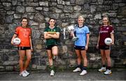 28 May 2024; Pictured at the launch of the 2024 TG4 All-Ireland Ladies Football Championships in Dublin, are senior players, from left, Clodagh McCambridge of Armagh, Aishling O'Connell of Kerry, Carla Rowe of Dublin and Ailbhe Davoren of Galway. All roads lead to Croke Park for the 2024 TG4 All-Ireland Junior, Intermediate and Senior Finals on Sunday August 4, as the Ladies Gaelic Football Association also gets set to celebrate its 50th anniversary on July 18, 2024. #ProperFan. Photo by Ramsey Cardy/Sportsfile