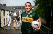 28 May 2024; Pictured at the launch of the 2024 TG4 All-Ireland Ladies Football Championships in Dublin, is Aishling O'Connell of Kerry. All roads lead to Croke Park for the 2024 TG4 All-Ireland Junior, Intermediate and Senior Finals on Sunday August 4, as the Ladies Gaelic Football Association also gets set to celebrate its 50th anniversary on July 18, 2024. #ProperFan. Photo by Ramsey Cardy/Sportsfile