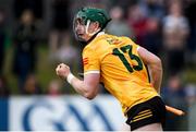 26 May 2024; Conal Cunning of Antrim during the Leinster GAA Hurling Senior Championship Round 5 match between Antrim and Carlow at Corrigan Park in Belfast. Photo by Shauna Clinton/Sportsfile