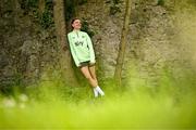 27 May 2024; Leanne Kiernan poses for a portrait during a Republic of Ireland Women media day at Castleknock Hotel in Dublin. Photo by Stephen McCarthy/Sportsfile