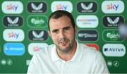 28 May 2024; Interim head coach John O'Shea during a Republic of Ireland squad announcement at Sky Ireland in Dublin. Photo by Stephen McCarthy/Sportsfile