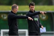 31 May 2024; Assistant coach Glenn Whelan, left, and Assistant coach Paddy McCarthy during a Republic of Ireland training session at the FAI National Training Centre in Abbotstown, Dublin. Photo by Stephen McCarthy/Sportsfile