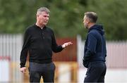 31 May 2024; St Patrick's Athletic manager Stephen Kenny, left, and coach Sean O'Connor before the SSE Airtricity Men's Premier Division match between St Patrick's Athletic and Galway United at Richmond Park in Dublin. Photo by Stephen Marken/Sportsfile