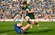 31 May 2024; Cian Prendergast of Connacht evades the tackle of Cormac Foley of Leinster during the United Rugby Championship match between Leinster and Connacht at the RDS Arena in Dublin. Photo by Harry Murphy/Sportsfile
