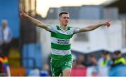 31 May 2024; Johnny Kenny of Shamrock Rovers celebrates after scoring his side's first goal during the SSE Airtricity Men's Premier Division match between Drogheda United and Shamrock Rovers at Weavers Park in Drogheda, Louth. Photo by Shauna Clinton/Sportsfile