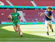 1 June 2024; Amee-Leigh Murphy of Ireland in action during the HSBC Women's SVNS 2024 Grand Finals Pool B match between Ireland and France at Civitas Metropolitano Stadium in Madrid, Spain. Photo by Juan Gasparini/Sportsfile