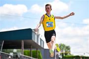 1 June 2024; Conor McDonagh of St. Attractas CS Tubbercurry, Sligo, competes in the inter boys long jump during day two of the 123.ie All-Ireland Schools’ Track and Field Championships at Tullamore Harriers Athletics Club in Offaly. Photo by Sam Barnes/Sportsfile