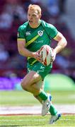 1 June 2024; Gavin Mullin of Ireland in action during the HSBC Men's SVNS 2024 Grand Finals Pool B match between Ireland and New Zealand at Civitas Metropolitano Stadium in Madrid, Spain. Photo by Juan Gasparini/Sportsfile