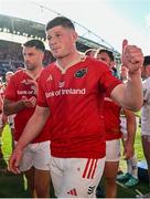 1 June 2024; Jack O’Donoghue of Munster after his side's victory in the United Rugby Championship match between Munster and Ulster at Thomond Park in Limerick. Photo by Seb Daly/Sportsfile